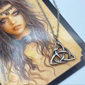 Stainless Steel Celtic Knot Serpents Necklace